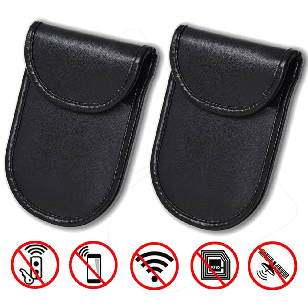 2 X Keyless Defender Fob Blocco Segnale Chiave Auto Borsa Faraday Borsa - Foto 2