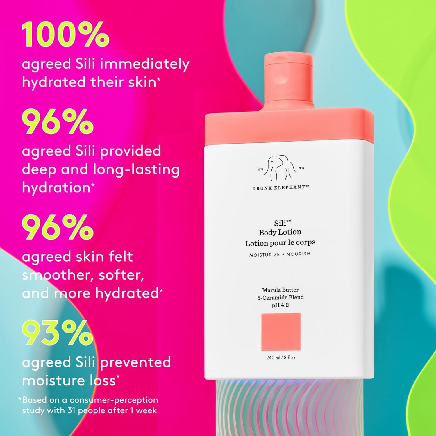 Drunk Elephant Sili Body Lotion - 240 ml/8 fl oz - Lightweight Daily Lotion - Clean Clinical Skincare - Cruelty-Free - Dermatologist Tested - Free of Essential Oils, Silicones, and Fragrance - Image 3