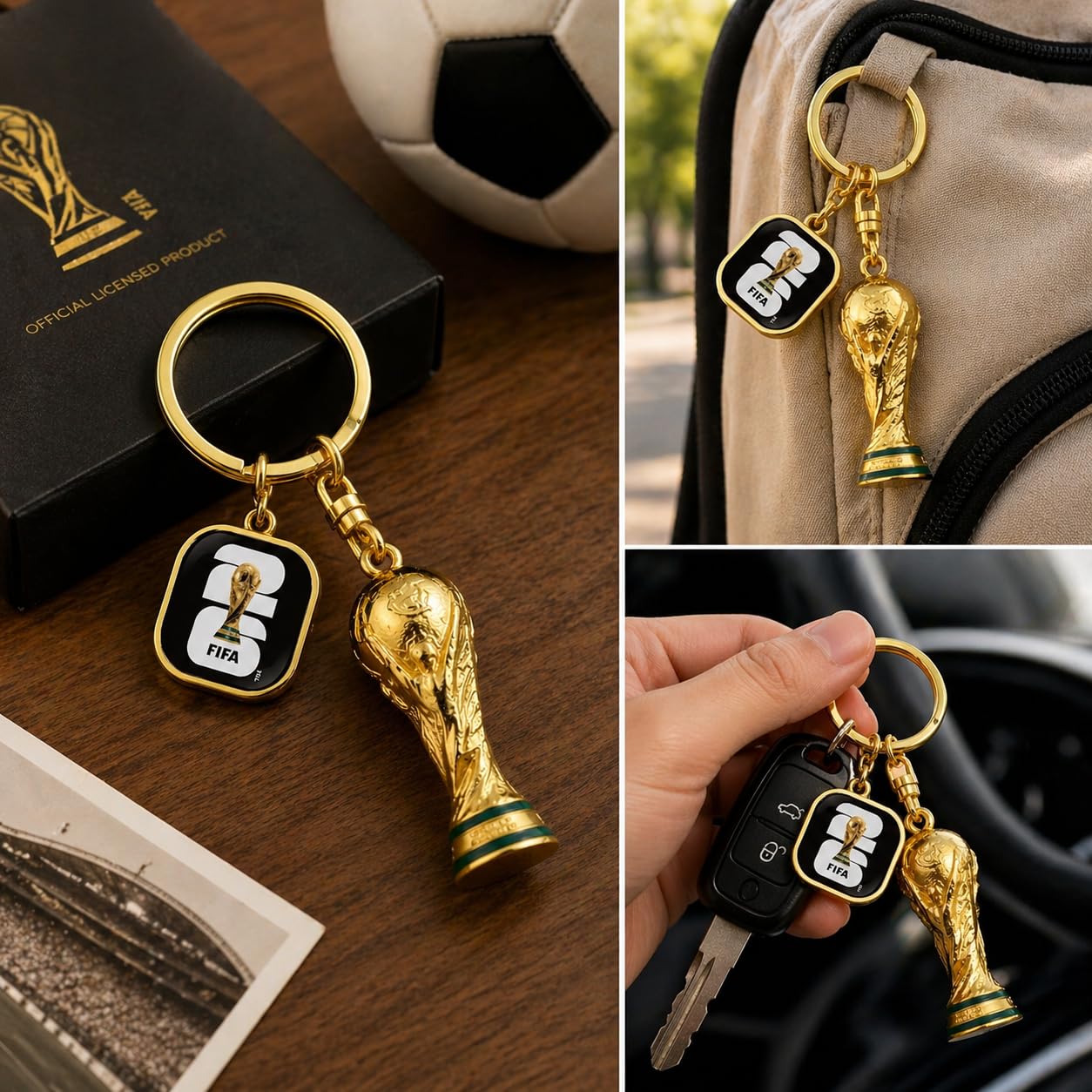 FIFA World Cup 2026 Official Gift, Portachiavi Ufficiale FIFA Coppa del Mondo 2026, lega di zinco premium, Perfetto per Zaini, Chiavi & Bagagli