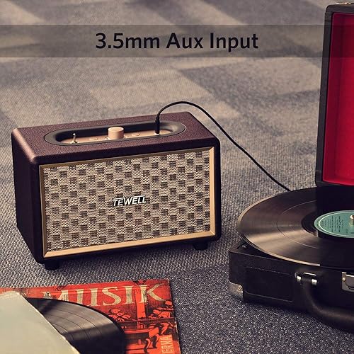 Miniatura 3 de Altavoces Bluetooth Vintage con Tecnología de Graves Mejorados, Inalámbricos y Entrada Auxiliar de 3.5mm para Celular, Alimentados por AC