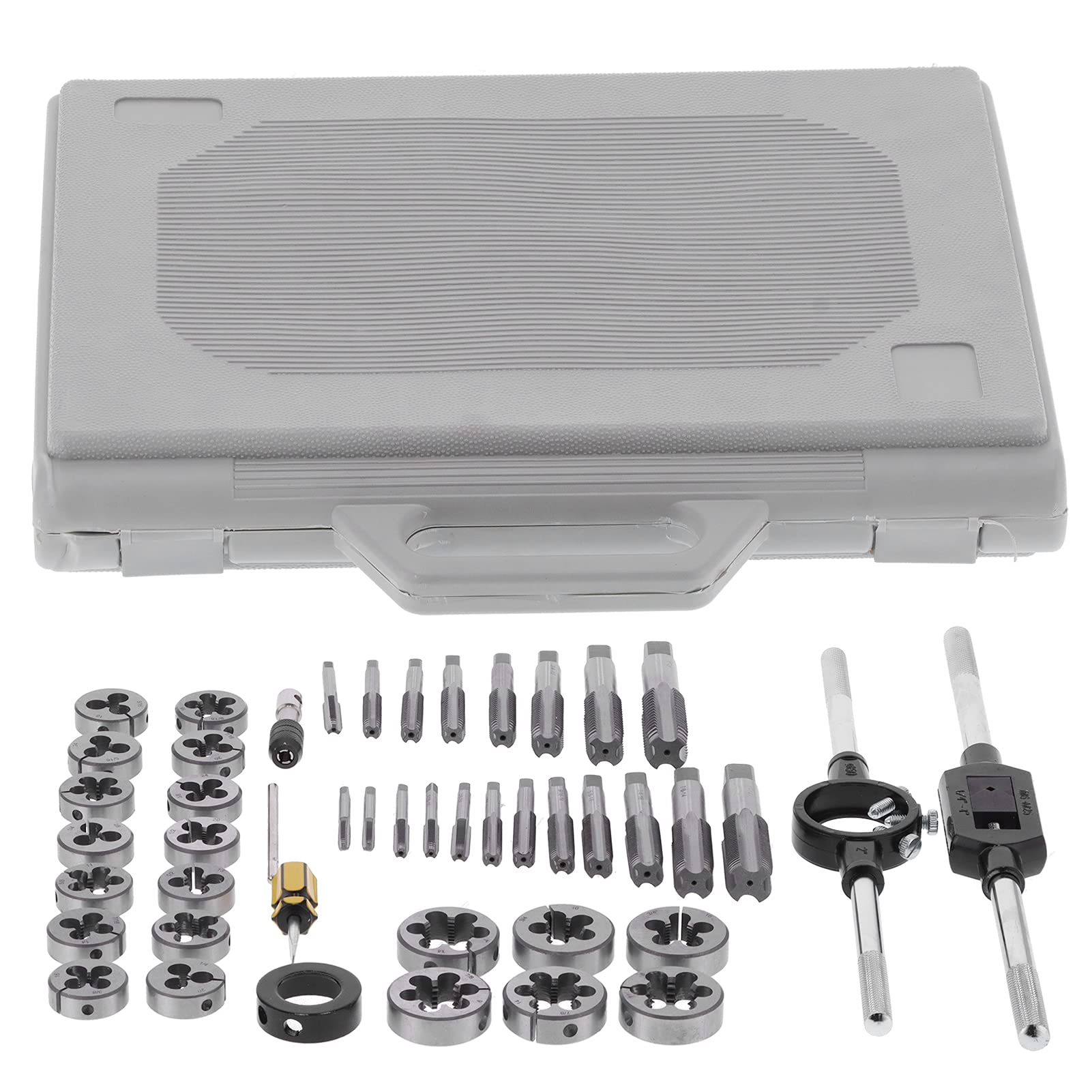 Juego de terrajas y machos de roscar, 45 piezas, herramientas para roscar tubos cilíndricos de 55° y finos, kit de roscado de hardware, herramientas Craftsman para machos y terrajas (estándar del Re