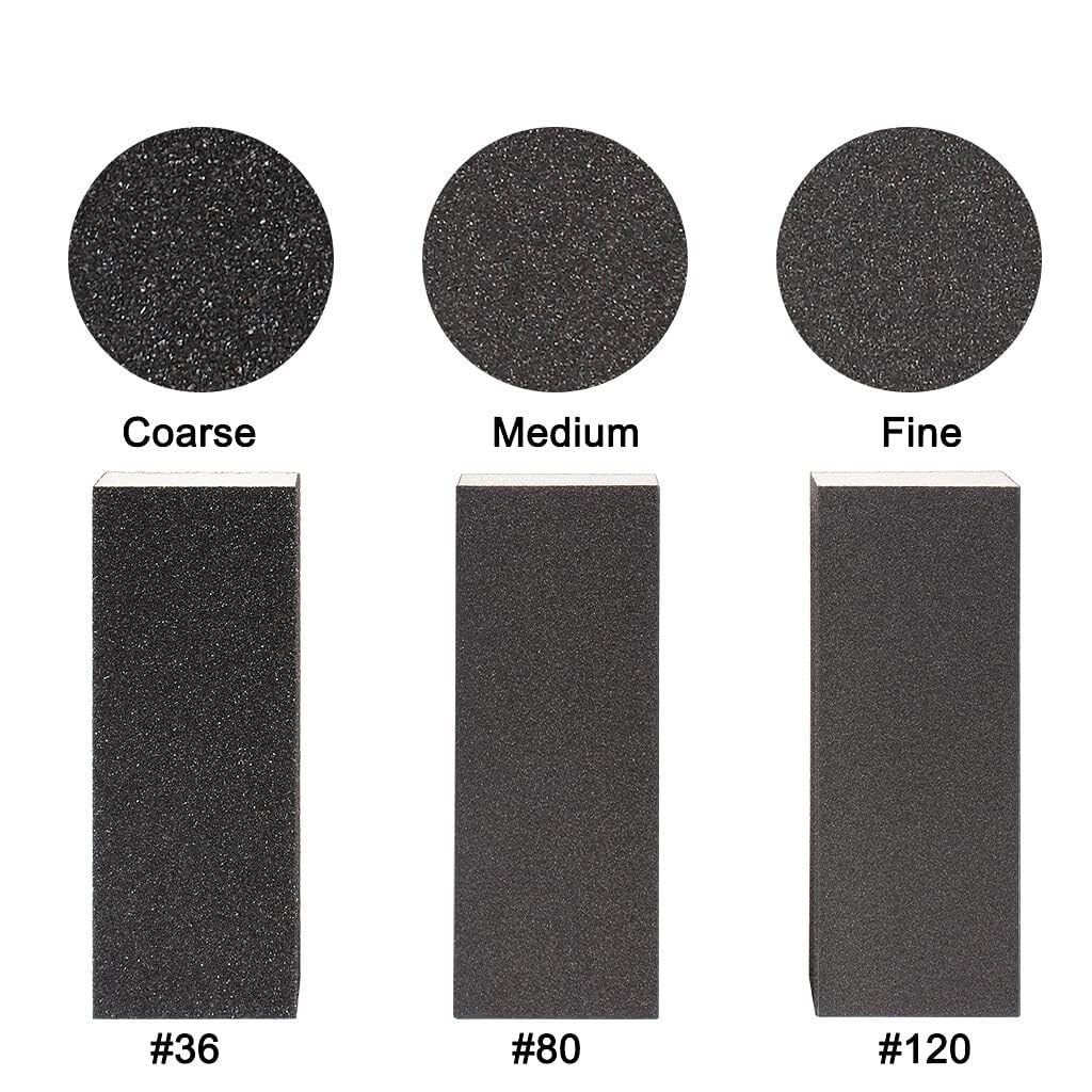Spugne abrasive, Sabbia. Blocco Spugna for Utensili 5 Pezzi Allungati 3 Grane Grossolana Media Fine Bagnata Asciutta