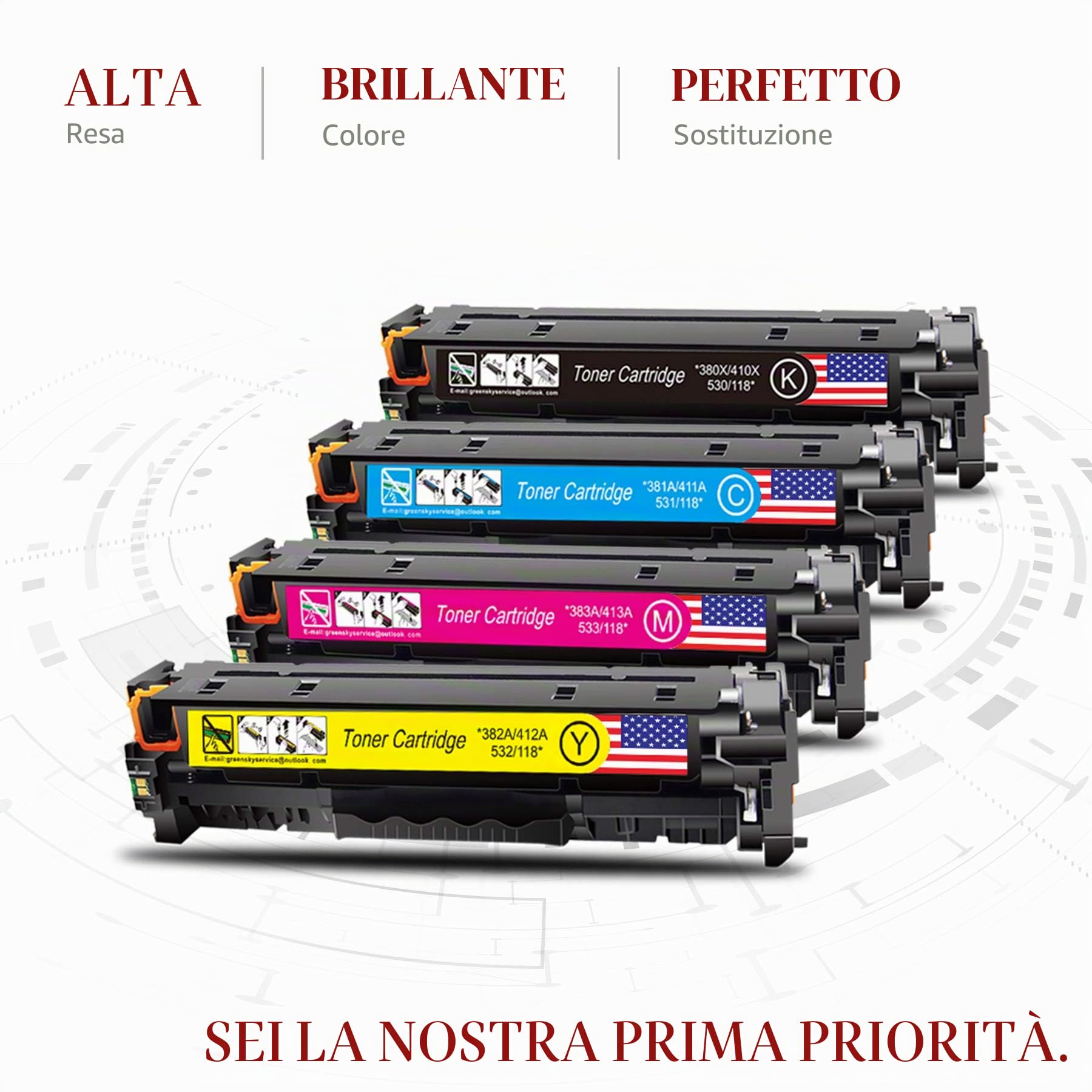 305X Compatibile per HP 305X CE410X 305A CE411A LaserJet Pro 400 | Compatibile per HP LaserJet Pro 400 color M451dn M451nw M451dw M475dn M475dw MFP M476dw M476dn Pro 300 color MFP M375nw