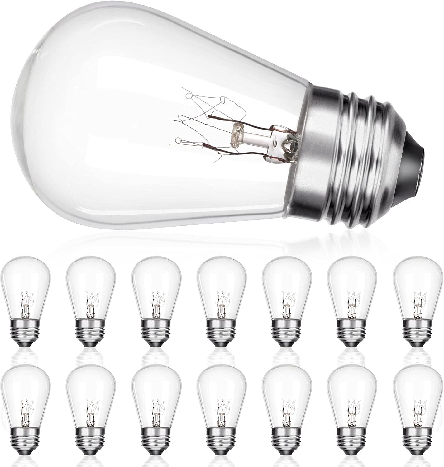 addlon Incandescent Replacement Bulbs 11W S14, 15 Pack Waterproof E26
