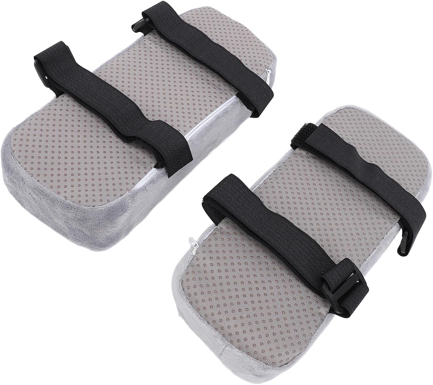 Arm Cushion Armrest Cover, Ergonomic Memory Foam Office Chair Pads, Large Grey 9.8x3.9x2in - Pressure Relief, Anti Slip Adjustable Straps, Comfortable Long Time Use (Gray)