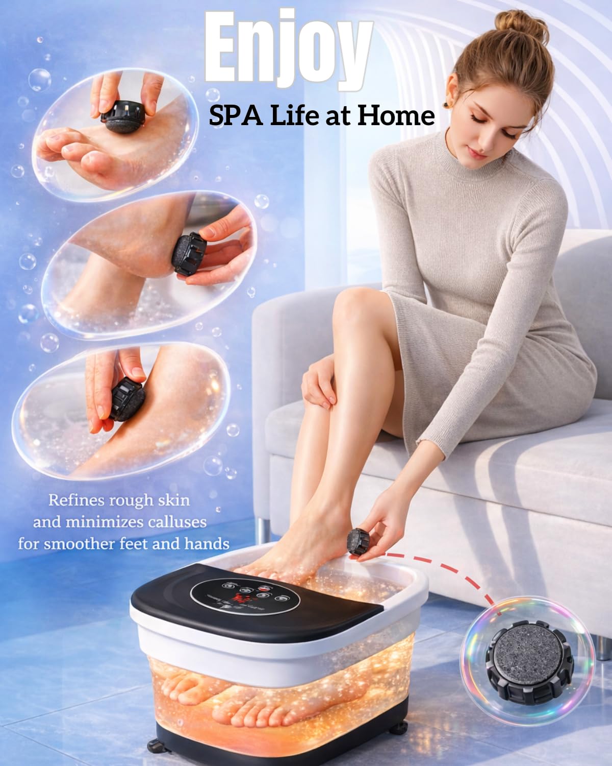 Amazon.com: Collapsible Heated Foot Spa with Bubble and Red Light