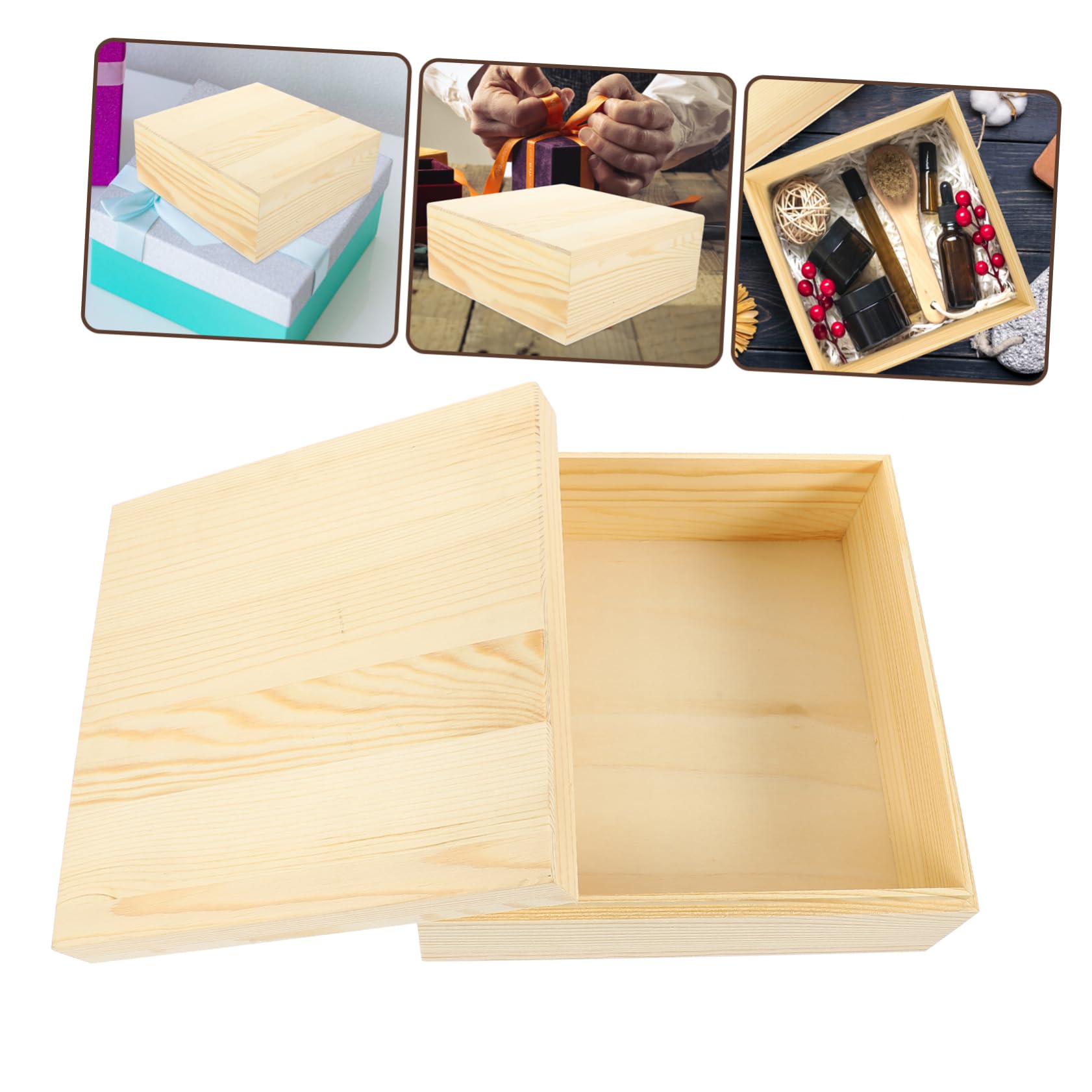 SHERCHPRY Scatola a Cassetto in Legno per Matrimonio e Bomboniere | Legno Massello, Design Fashion Apprezzamento Artistico, Uso per Wedding e Home Decoration