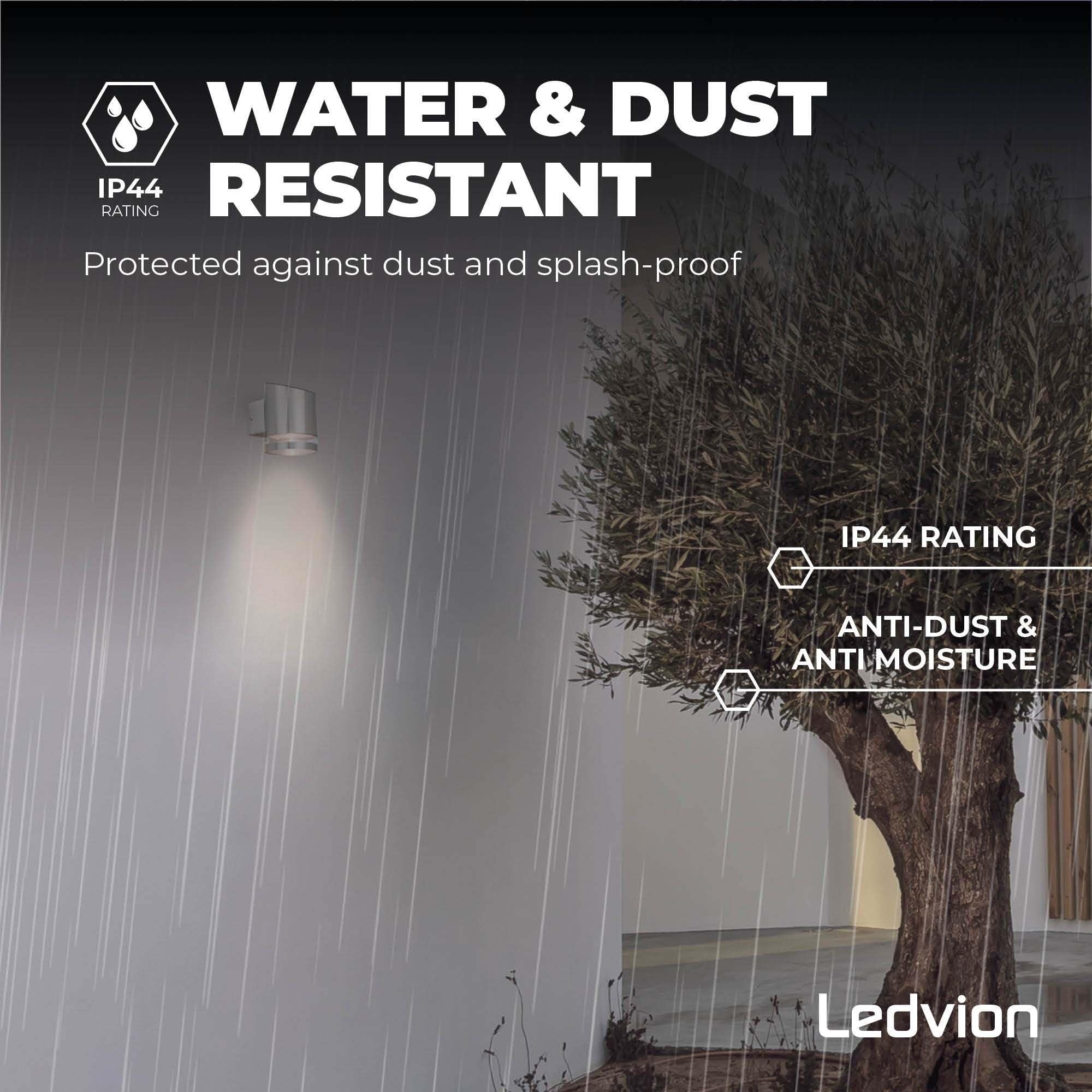 Ledvion - Solar Wall Lamp Elara, Stainless Steel, 3000K, IP44, LED LampOutdoor Lighting, Solar Lamp, Mood Lamp - Image 4