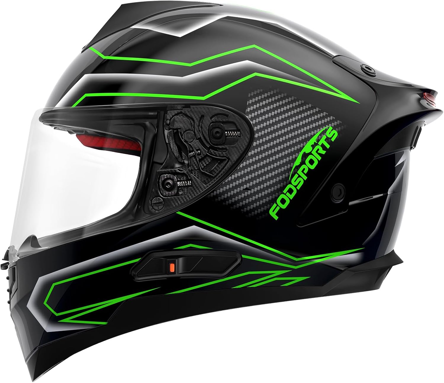 Fodsports FS90 Full Face Motorcycle Helmet with LED Rear Light, Dual Visor Motorbike Street Bike Integrated Helmet for Adult Men Women DOT FMVSS-218 Approved