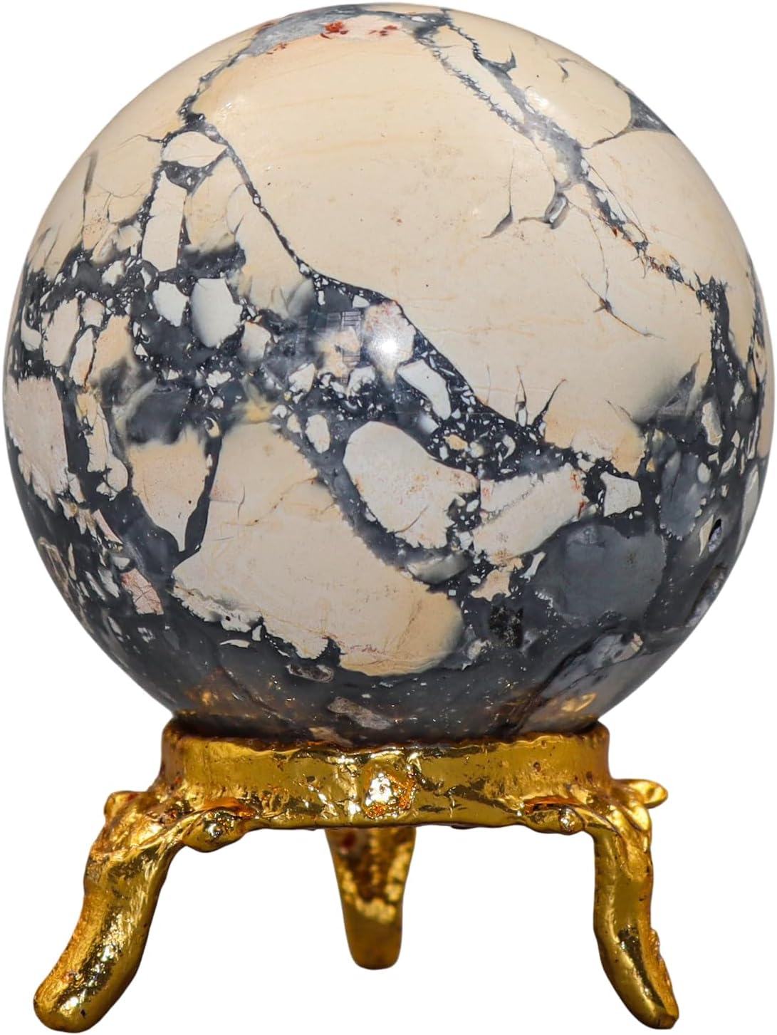 Maligano Jasper Sphere, 50mm, Polished Crystal Stone Ball for Reiki Meditation and Metaphysical Energy Healing