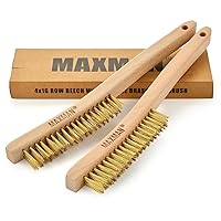 Vista 10 de MAXMAN Cepillo de alambre, cepillos de alambre de acero inoxidable resistentes para limpiar el óxido, cepillo de parrilla, cepillo de acero