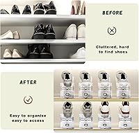 Vista 6 de Organizador de Ranuras para Zapatos para Armario, PAQUETE DE 12 Apilador de Zapatos Organizador de Estante para Zapatos para Armario Ahorrador