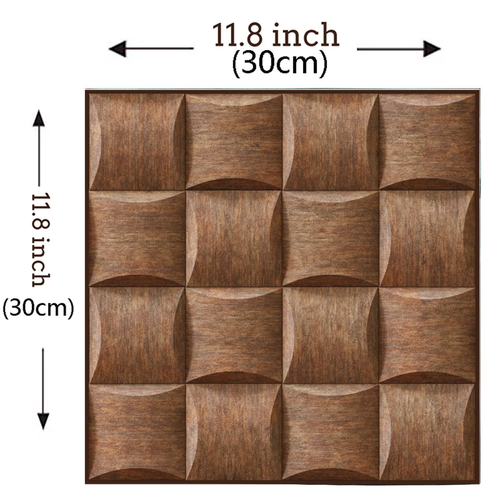 Selbstklebende 3D Wandpaneele Holzoptik,Wasserdichte PE-Schaum Wandfliesen Wandverkleidung,30x30 cm 10 Stück,Wanddekoration für Wohnzimmer Schlafzimmer Bad Küche Hintergrundwand