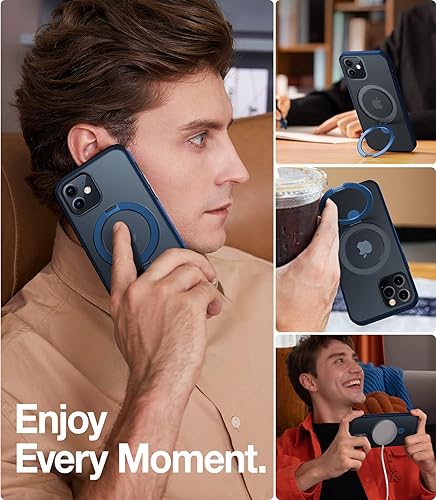 Vista 217 de TORRAS Funda magnética Ostand para iPhone 14 Pro Max [prueba de caídas de grado militar y compatible con MagSafe y soporte integrado] translúcida D