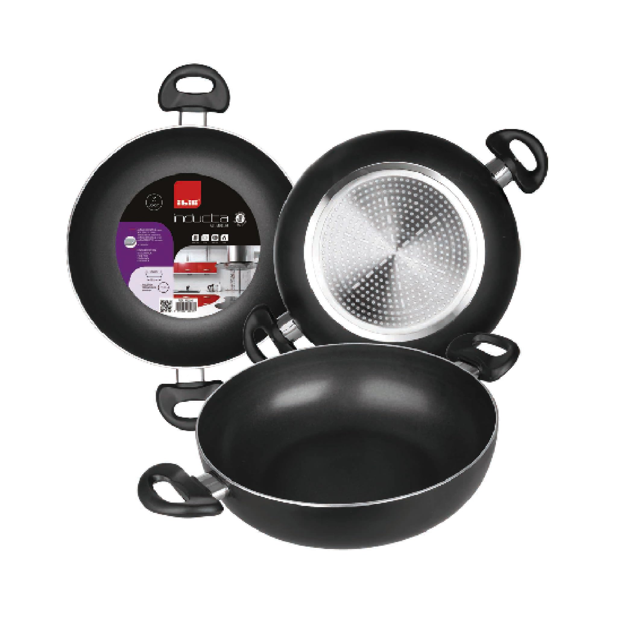 IBILI - Poêle Honda avec 2 poignées i-chef, 40 cm, Aluminium, Antiadhésif