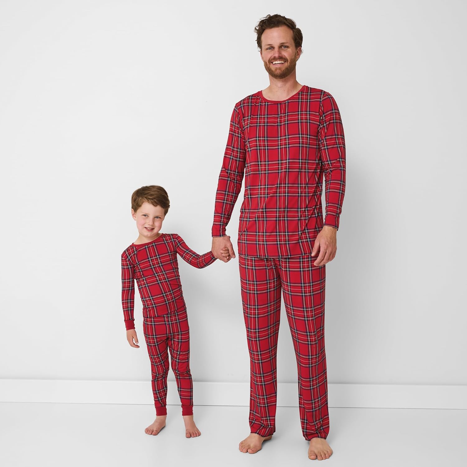 Little Sleepies Men's Pajama T-Shirt, Soft Viscose from Bamboo PJ Top for Family Matching Mens Pajamas Set, Long Sleeve Top