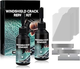 Windshield Crack Repair Kit Windshield Repair Kit for Chips and Cracks Car Window Glass Liquid Repair Set Cracks Gone Glass Kit Nano Glass Repair Fluid (2)