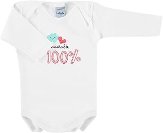 BABIDU Body Bebé Personalizado Frases Divertidas - Para Papá, Mamá, Tía, Padrinos y Abuelos - Body Bebé Manga Larga 100% A...