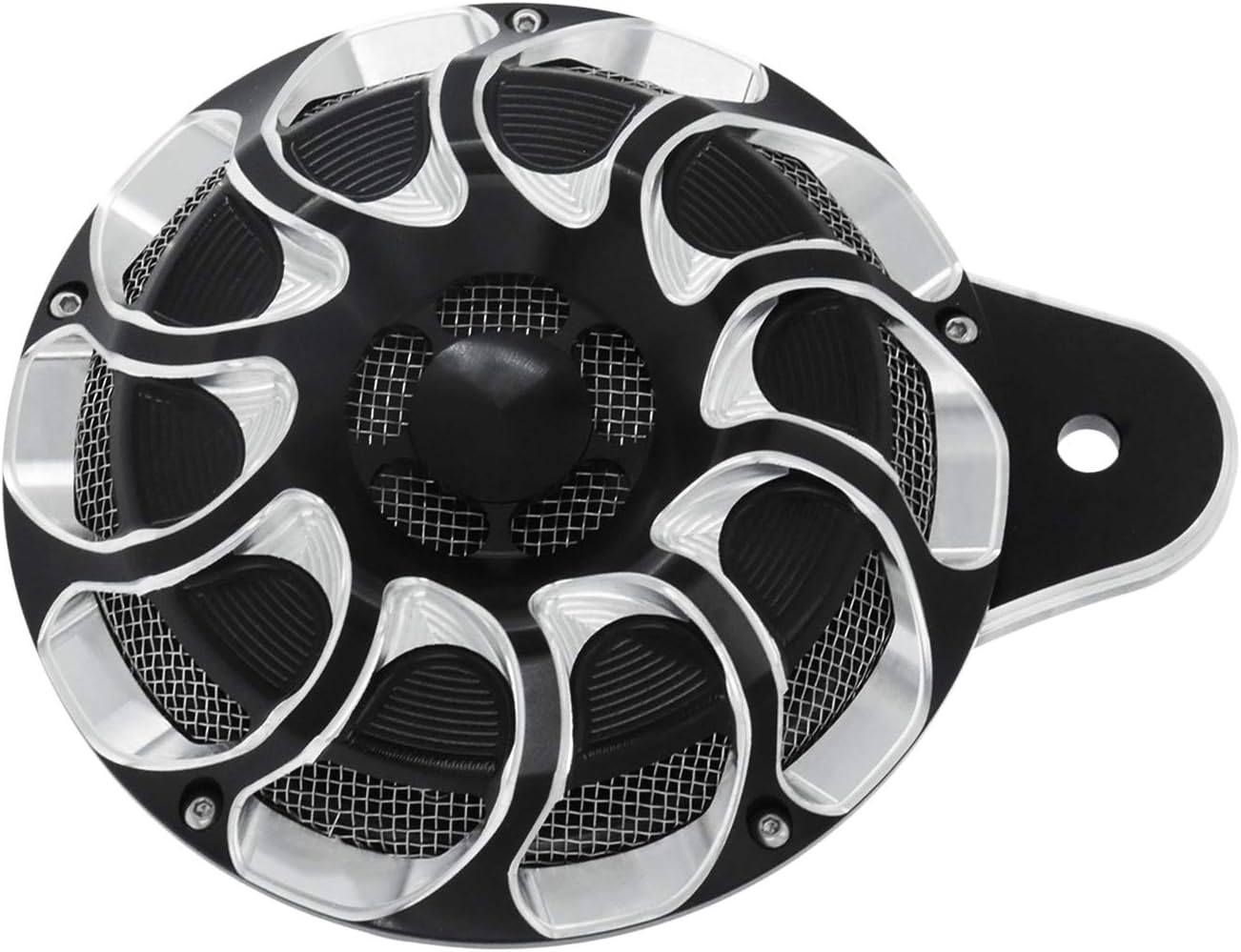 Motorcycles CNC Horn Cover Fit for Harley Big Twin 1991-2023 Sportster XL 2007-2023 (Black and Chrome)