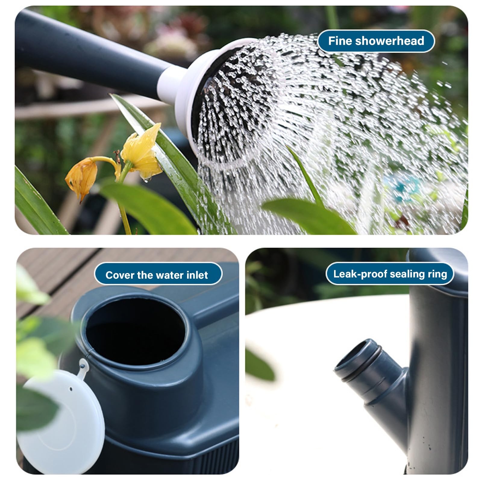 Arrosoir à long bec avec buse de douche amovible 10 L pour l'entretien des plantes d'intérieur et d'extérieur