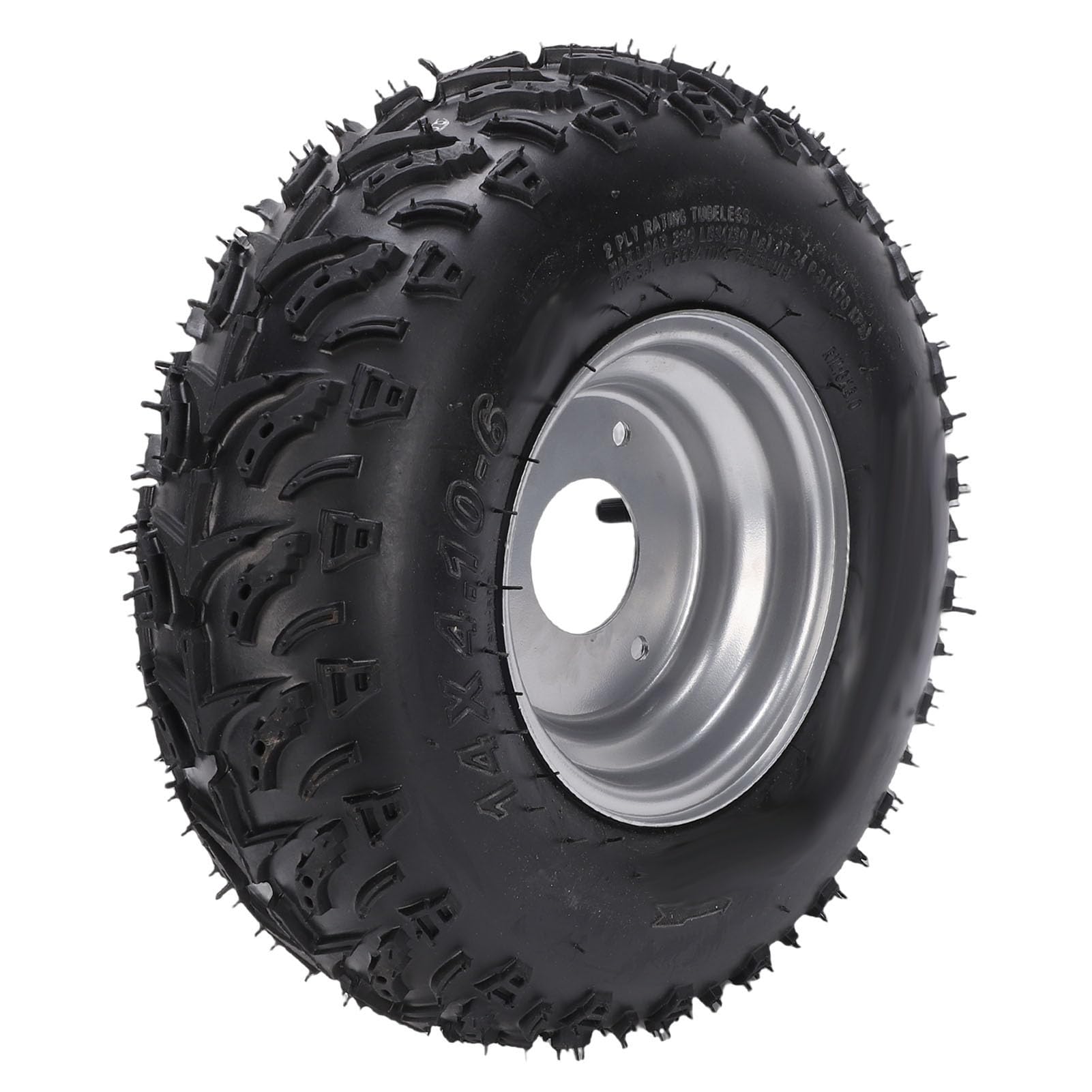Keenso Llanta de Rueda 14x4.10-6 Conjunto de Neumático Caucho Metal 3 Orificios Neumático 14x4.10-6 con Llanta Agarre Grueso de la Banda de Rodadura para ATV Go Kart Barredora de Nieve Cortacésped