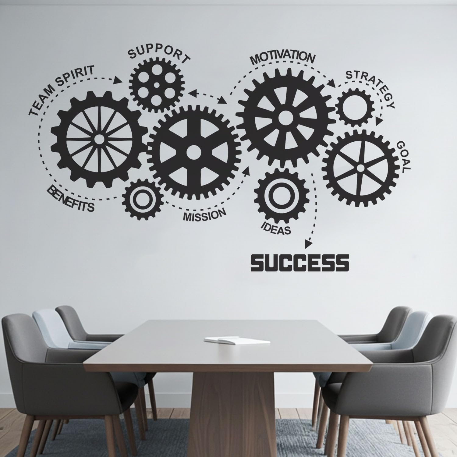 StickMe 'Success - Idea - Team Work - Goal - Mission - Office - Inspirational - Motivational - Quotes - Wall Sticker' -SM800 (Multi Colour, Vinyl - 105cm X 65 cm)-Self-Adhesive