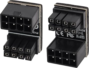 2Pack 180 Degree ATX 8Pin Female to Male Connector U Type PCI 8 Pin to 8 Pin PCI Express Video Card Power Adapter for Desktop Graphics Card GPU