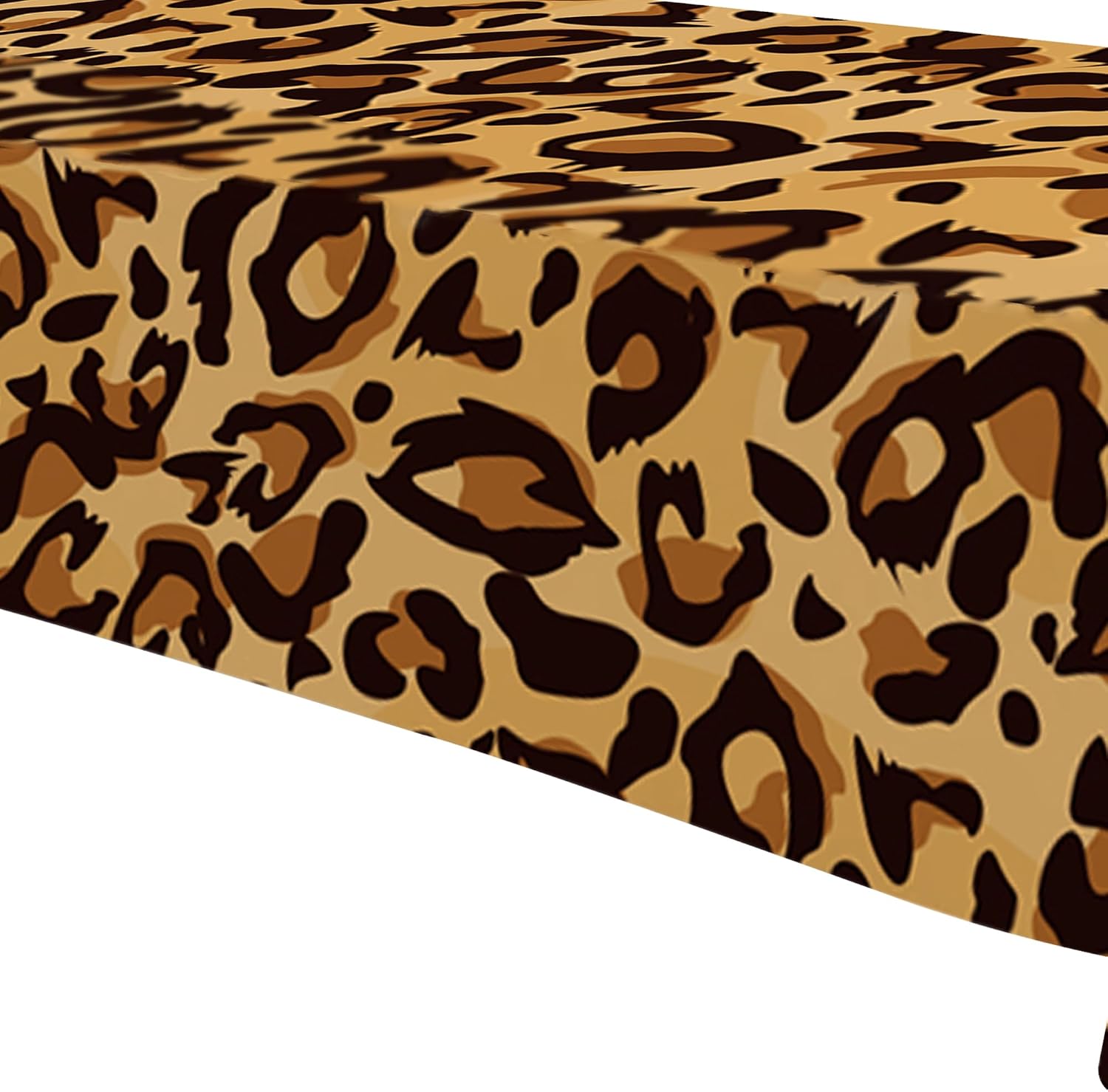Leopard Print Party Tablecloths Supplies, Disposable Cheetah Print Party Decorations Table Cover, Safari Animal Leopard Theme Birthday Baby Shower Table Cloths, 3 Pack, 54in x 108in