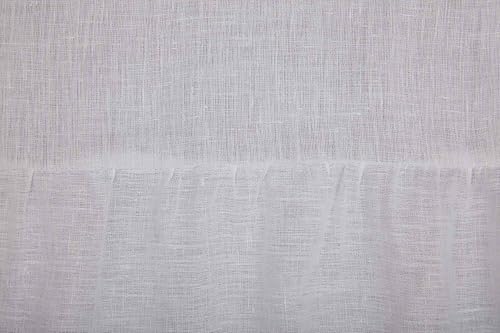 Miniatura 5 de Piper Classics Provincial - Cortina de ducha con volantes blancos, 72 pulgadas de largo x 72 pulgadas de ancho, acento de baño 100% lino