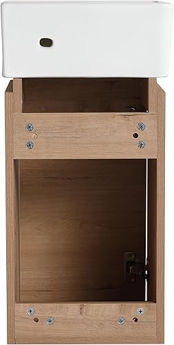 Miniatura 7 de Malwee Tocador de pared de 12 pulgadas, tocador de esquina, tocador de baño flotante de 12'' con lavabo, con 1 puerta y encimera de lavabo