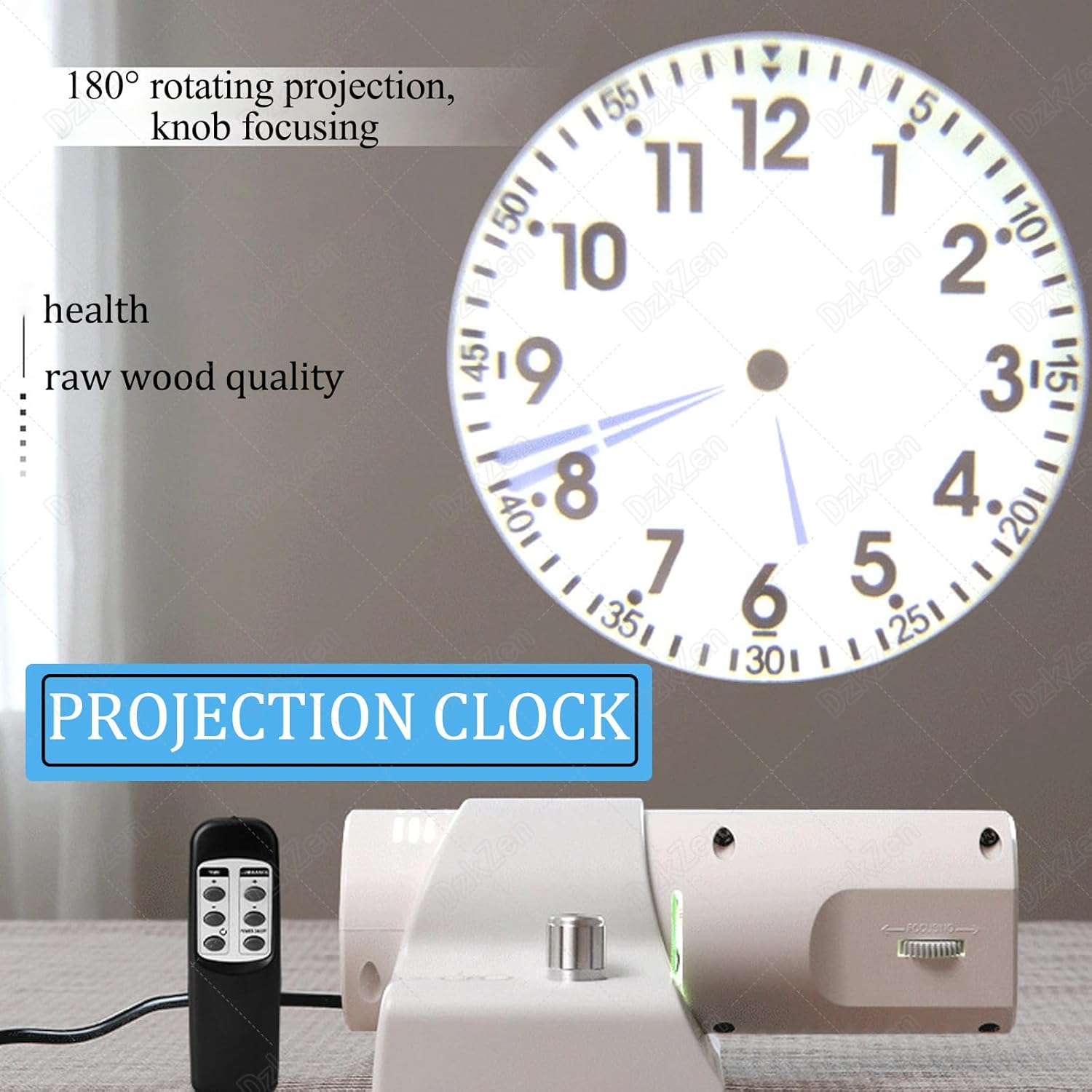 180 ° Rotatable Projector Clock, Projection Ceiling Wall Clock, Projection Alarm Clock for Bedroom, LED Alarm Clock for Bedrooms, Clocks for Bedrooms, Home, Office Black