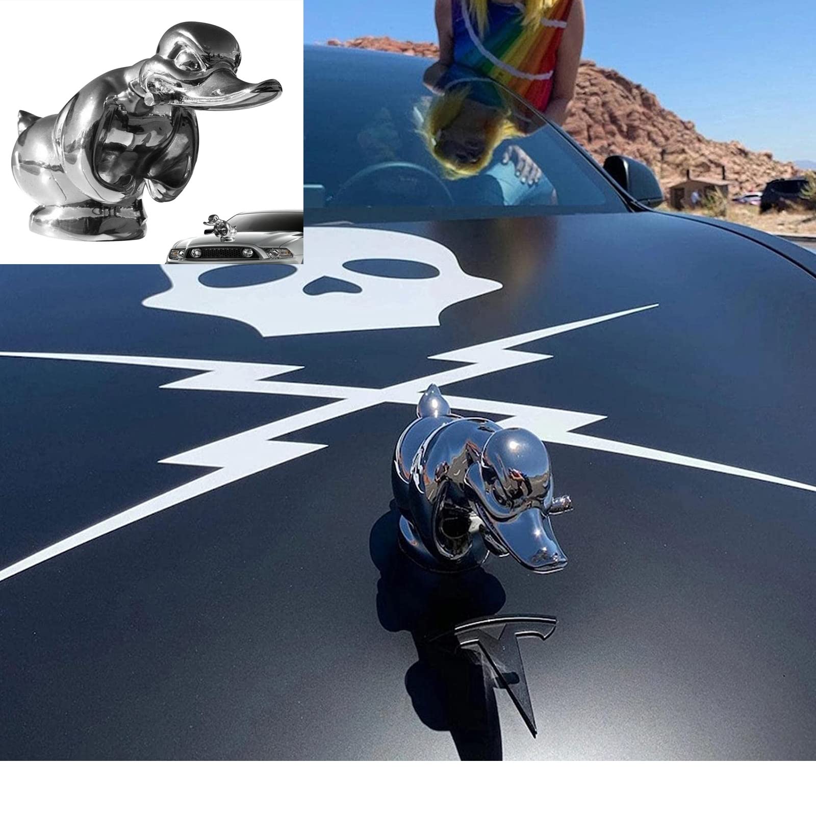 TROONZ Angry Rubber Duck - Personaggio radiatore auto, accessori decorativi auto