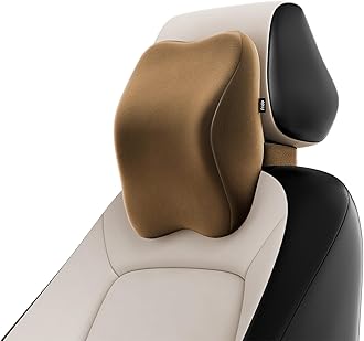 Frido Ultimate Car Neck Rest Pillow | Ultrasoft Pillow for Comfortable Car Rides | Superior Neck Support Cushion | Relieves Neck Pain | Hi-Per Foam Head Rest Pillow with Washable Velvet Cover | Tan