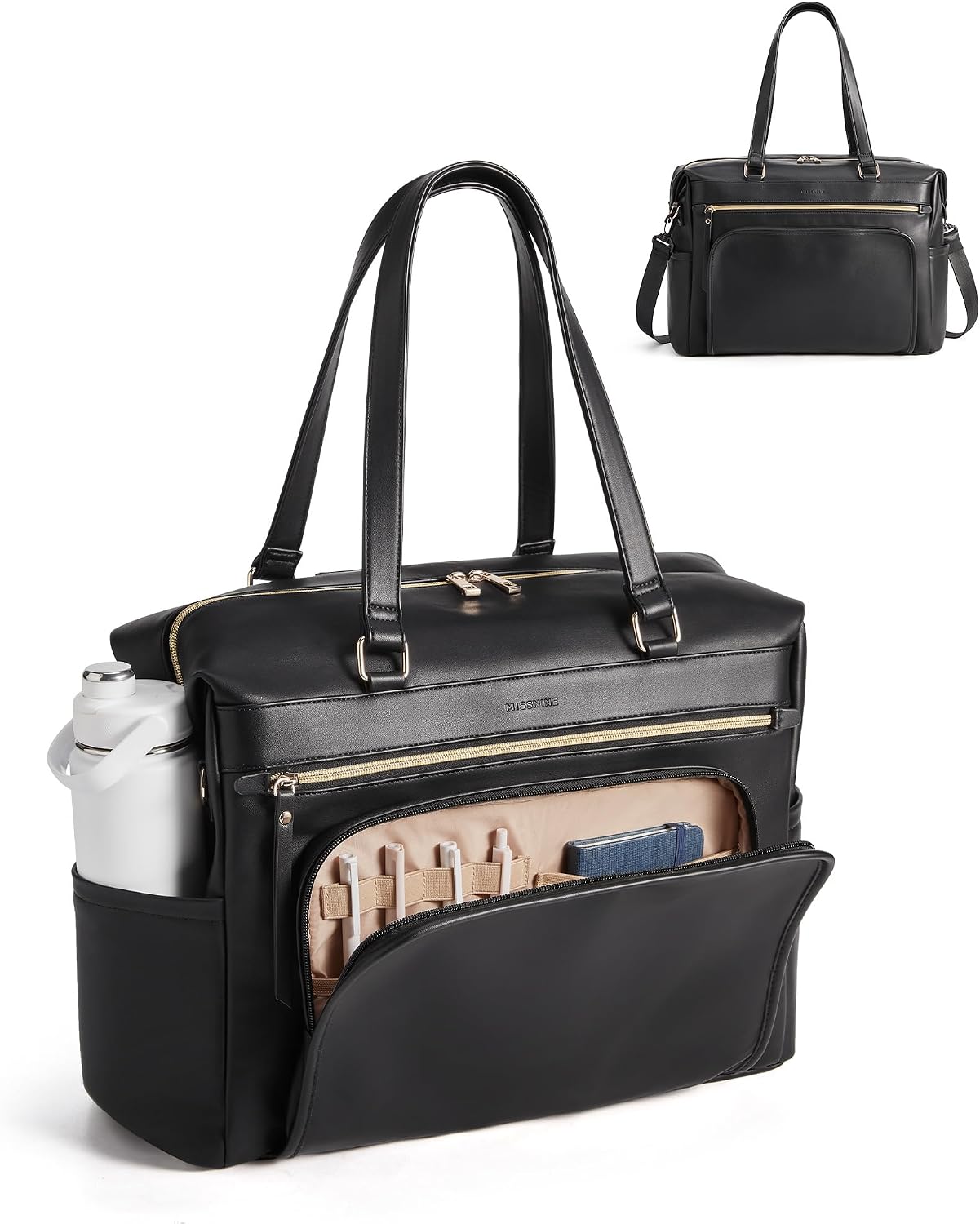 Missnine Teacher Nurse Work Bag Women 15.6" Laptop Tote Briefcase Purse