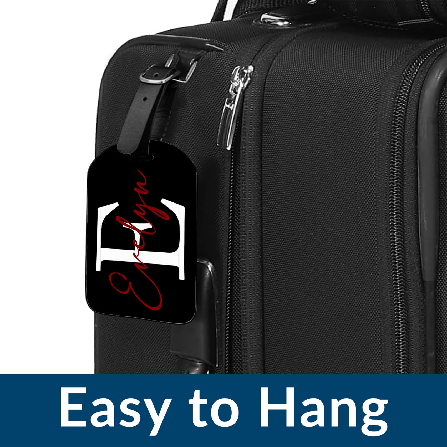 Etichetta per bagagli con monogramma personalizzata con nome Etichetta per bagagli in pelle con iniziale personalizzata per valigie, protezione della privacy Nome etichette da viaggio Etichette ID per