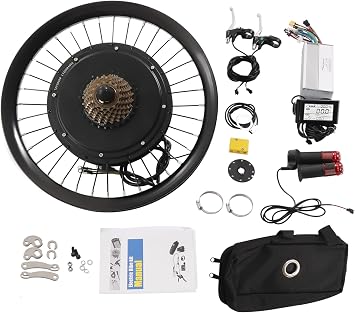 20/26/27.5/29 Inch Ebike Conversion Kit 48/72V 0.75/1/2KW Rear Wheel E Bike Motor Conversion Hub Electric Bicycle Wheel, 9 Speed Rear Wheel Motor Kit with Controller, LCD Display, PAS No Batteries