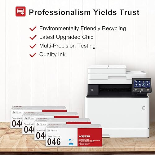 Miniatura 7 de Wiseta Cartucho de tóner de repuesto compatible para Canon 46 (negro, cian, magenta, amarillo, 4 unidades)