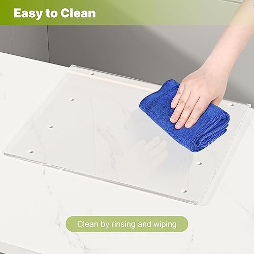 Miniatura 4 de Tablas de cortar grandes de grado alimenticio para encimera de cocina de 18 x 16 pulgadas, tabla de cortar de policarbonato con labio, tabla de