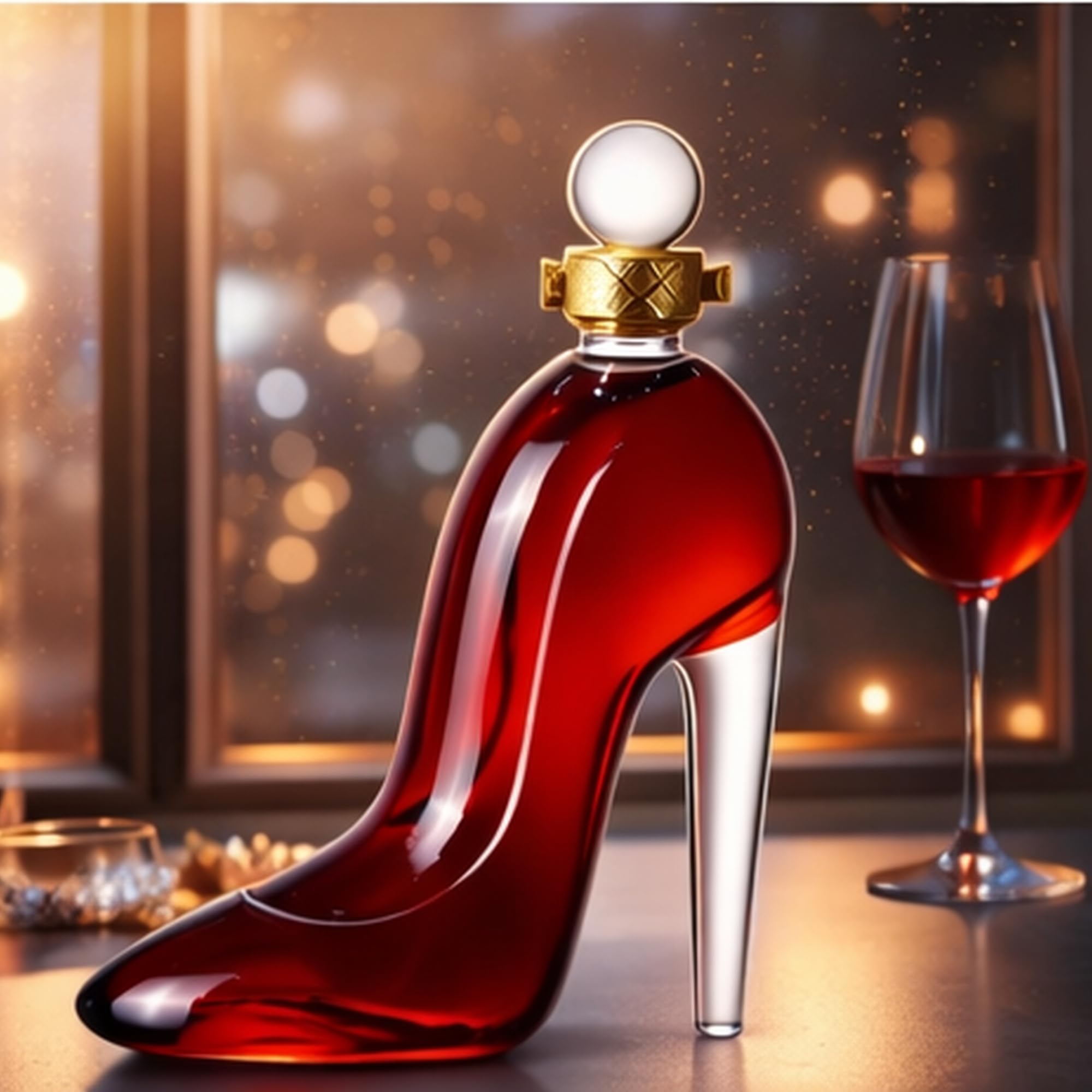 Glaskaraffe High Heel (Damenschuh) – Eleganter Dekanter aus Glas, 375 ml – Geschenk für Frauen & Freundinnen zum Geburtstag, Mädelsabend, Valentinstag und JGA