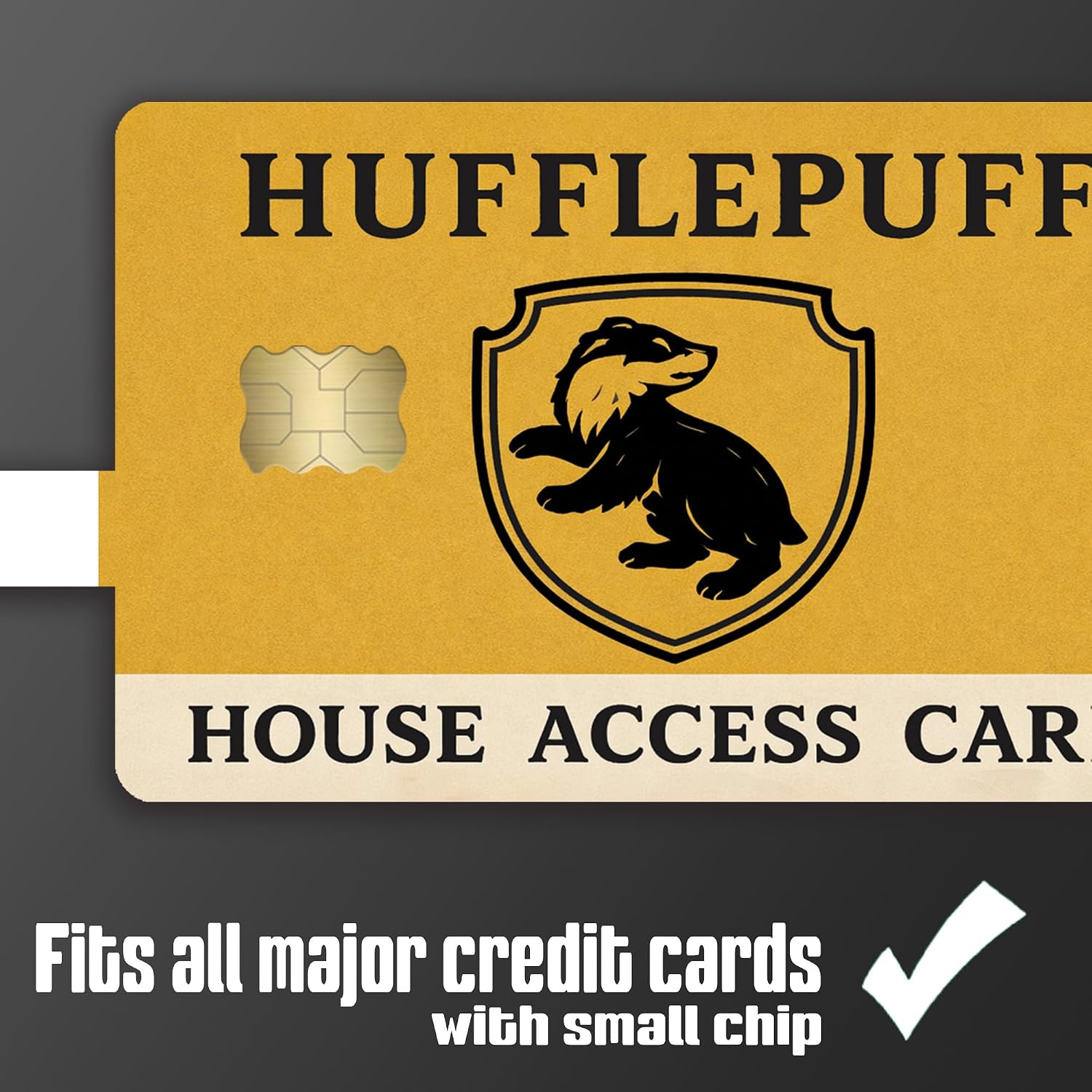 Wizard House Badger Access Card – Credit Card Skin Sticker Cover Decal Wrap 2-Pack – Fantasy School Crest Series image 3