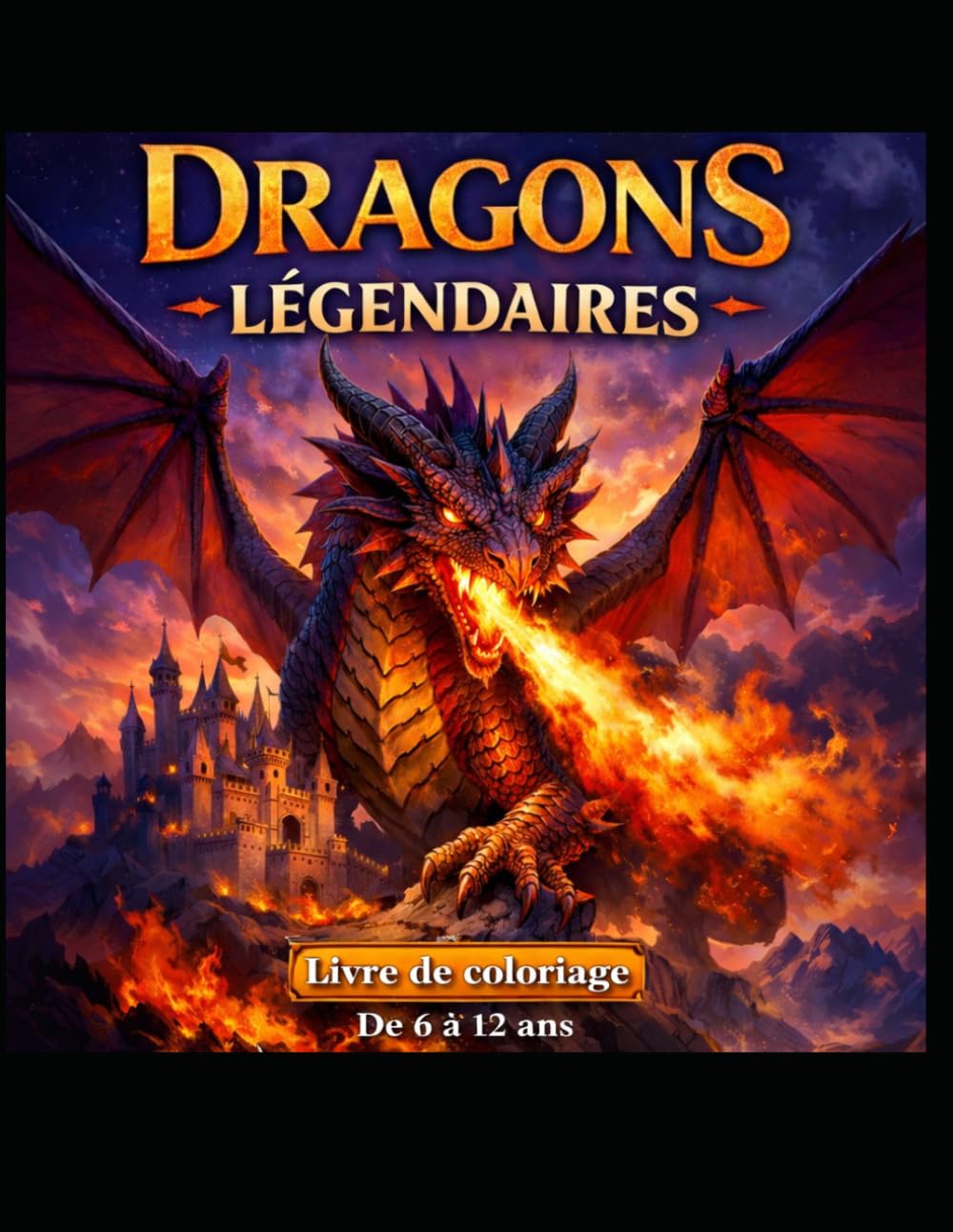 Dragons magiques - Livre de coloriage fantastique: 30 dessins uniques de dragons, châteaux et créatures fantastiques