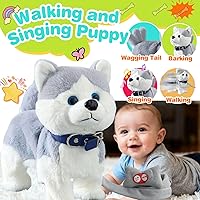 Vista 2 de Husky Juguete de Perro que Camina y Ladra, Musical Cantando Bailando Control de Volumen Cachorro Interactivo que Camina con Correa, Cola que Menea