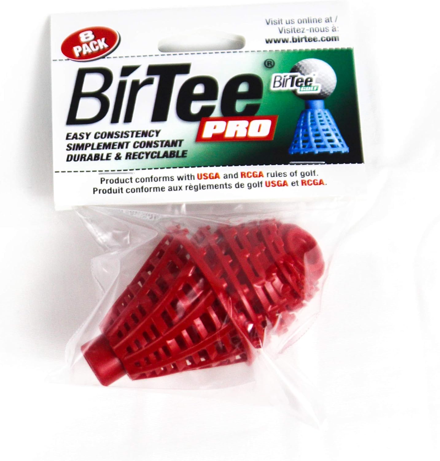 BirTee Pro Winter | Mat Golf Tees - 8 Pack | Perfect for Indoor or Outdoor Games | 8 Height Variations