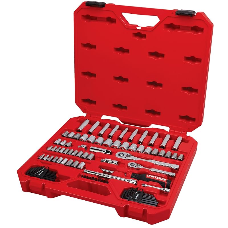 Jogo de Soquetes e Ferramentas Manuais CRAFTSMAN SAE/Métrico com 83 Peças CMMT12121