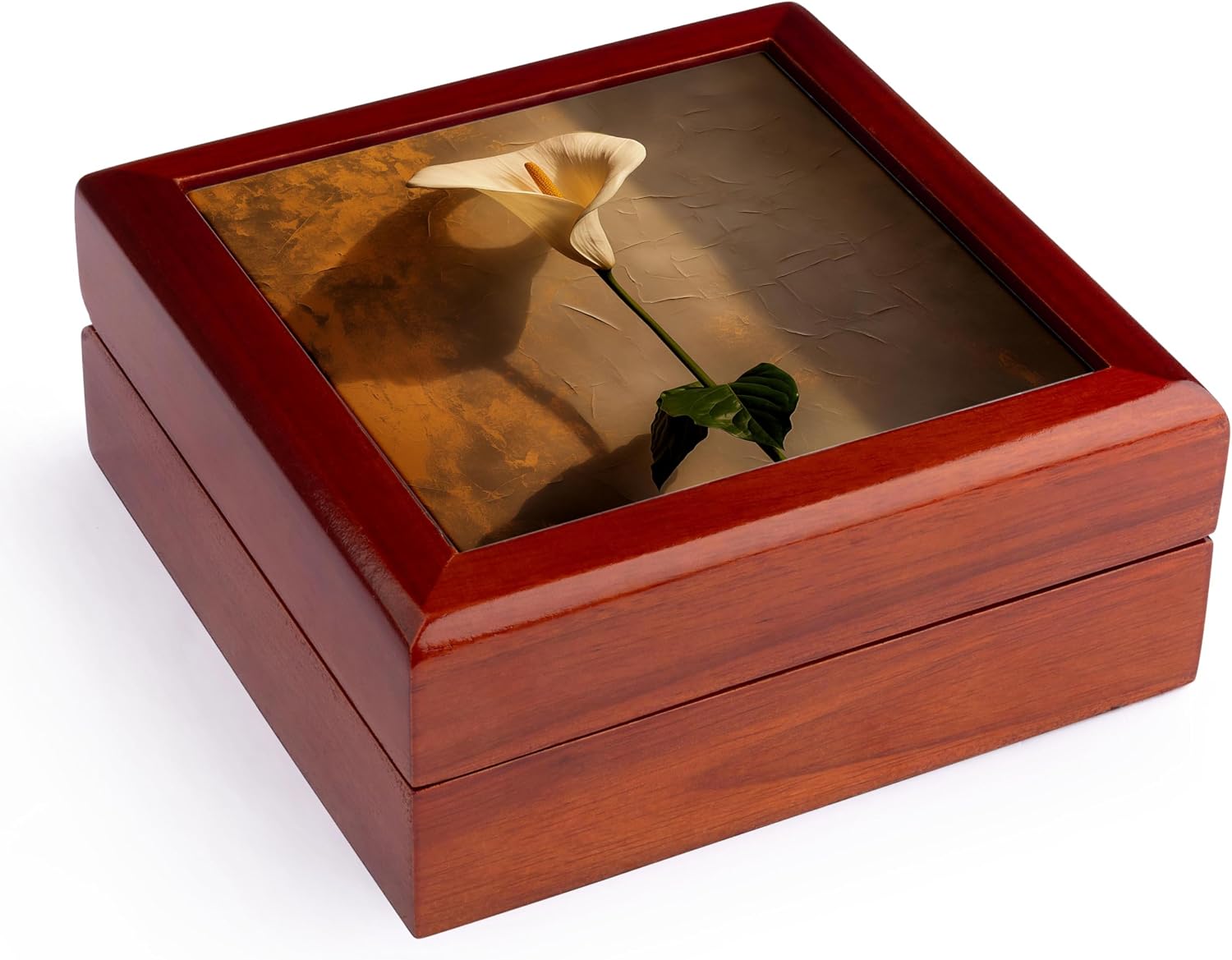3dRose Calla lily close-up Jewelry Box 7 x 7 inch with 4 inch tile