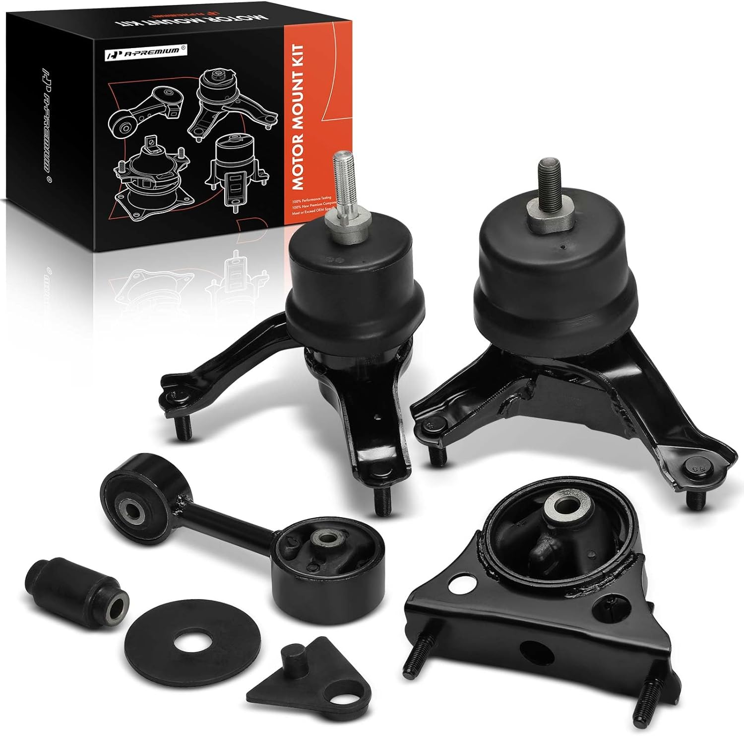 A-Premium 5PCS Engine Motor Mount Transmission Mount and Torque Strut Mount Set Compatible with Toyota Highlander 2004 2005 2006 2007 2.4L, Automatic Transmission, FWD, Replace# 123720P030, 123720H020
