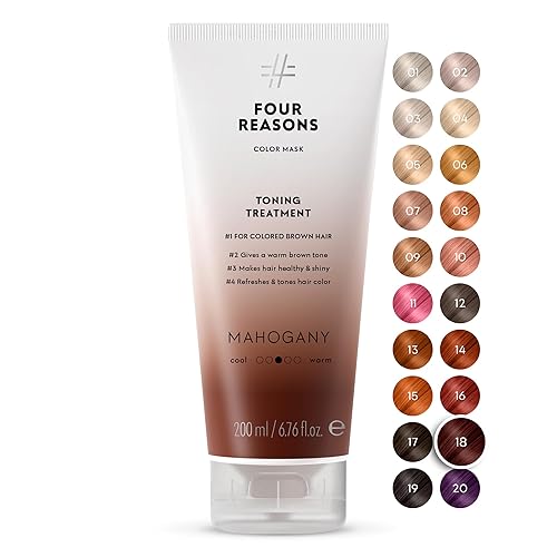 Four Reasons Máscara de color  Caoba 27 colores) Tratamiento tonificante, acondicionador de depósito de color, tonifica y mejora el cabello teñido