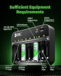 EBL 8 Slot Smart PD20W Charger with 8 AA 2800 mAh Rechargeable Batteries, USB-C/USB-A, Auto-DV Overcharge/Short/Reverse Protection for AA/AAA NiMH NiCd 9V Li-ion