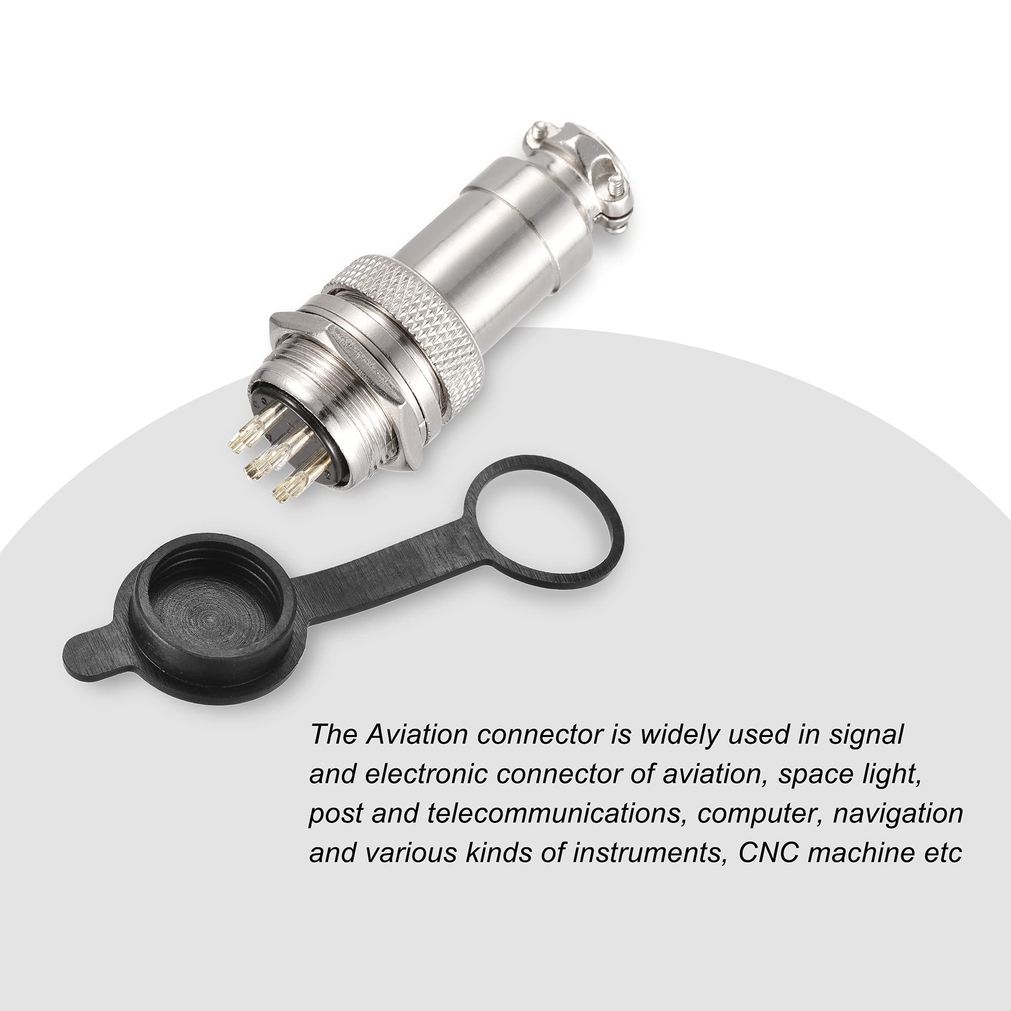 MECCANIXITY Zestaw złączy lotniczych 20 mm 7 zacisków 5 A 150 V, GX20 wodoodporne złączki męskie żeńskie z pokrywą wtyczki zestaw 5 zestawów