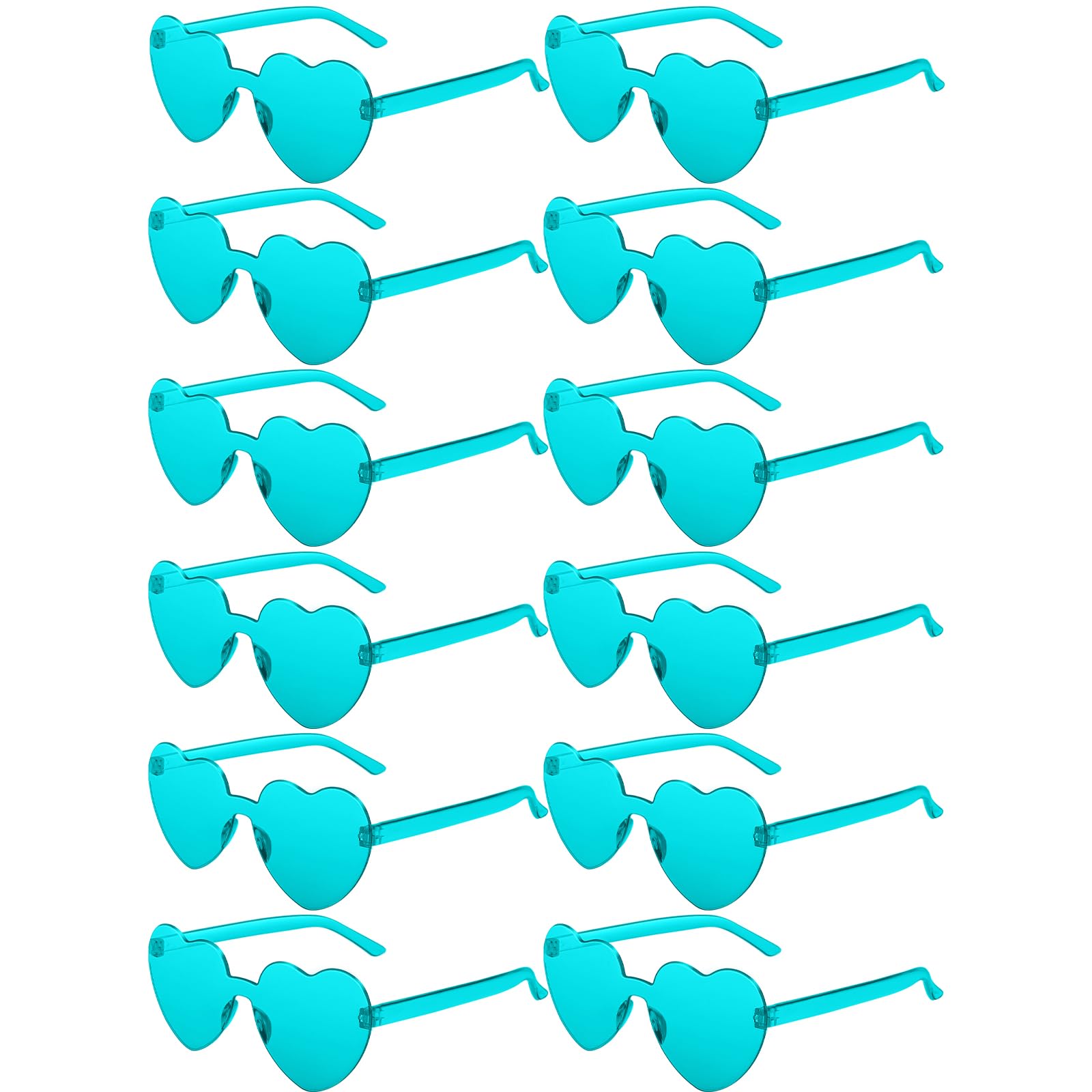 JDHXBMW 12 Pairs Heart Shaped Sunglasses Candy Color Rimless Fun Heart Sunglasses for Women Men Party Favors